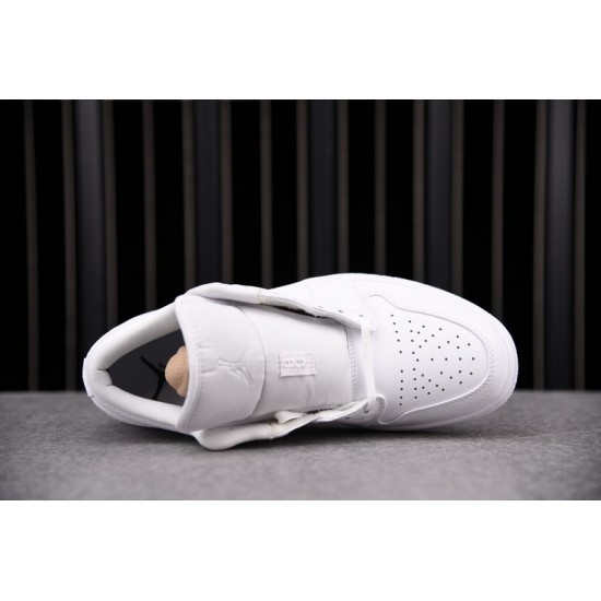 Jordan 1 Low Triple White Tumbled Leather Men